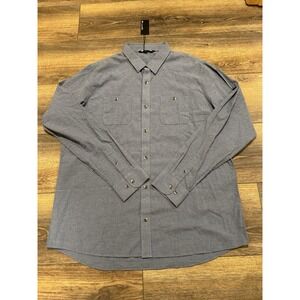 Men's Size 2XL XXL Travis Mathew Cloud Flannel Long Sleeve Blue Dress Shirt NEW
